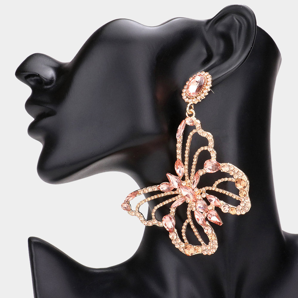 MULTI-COLOR BUTTERFLY DANGLE EARRINGS